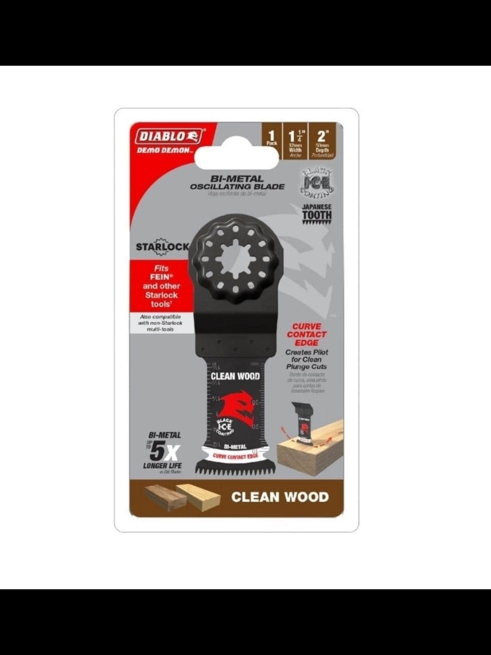 1-1/4" Demo Demon™ Starlock Bi-Metal Oscillating Blade for Clean Wood